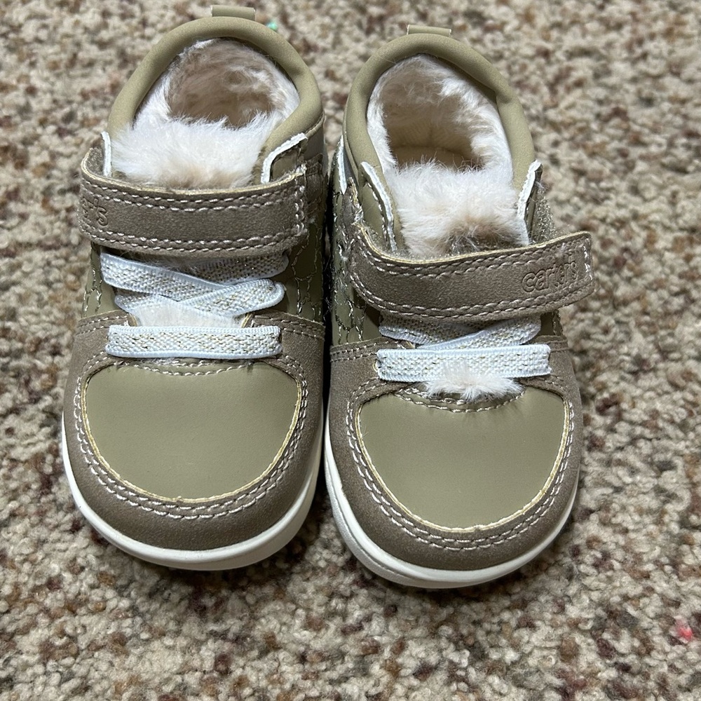 Brand New Carter's Tan Baby Boots with Velcro Strap